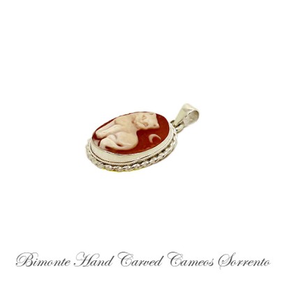 ''Cat & Moon'' Cameo Pendant