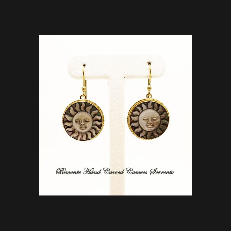 "Sole Nero" Cameo Earrings