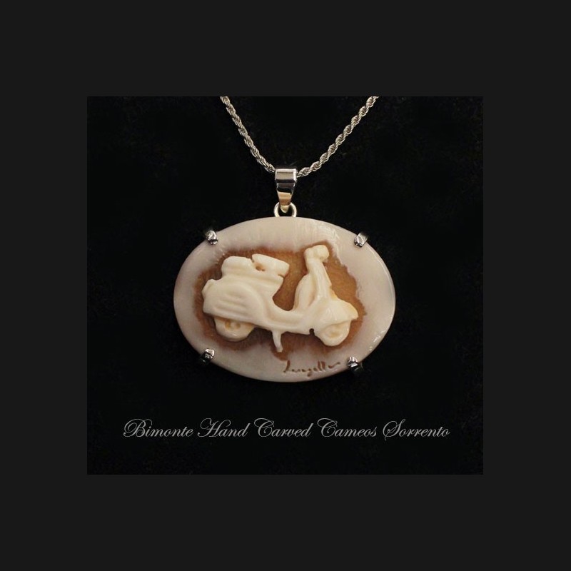 "The Italian Scooter" Cameo Necklace