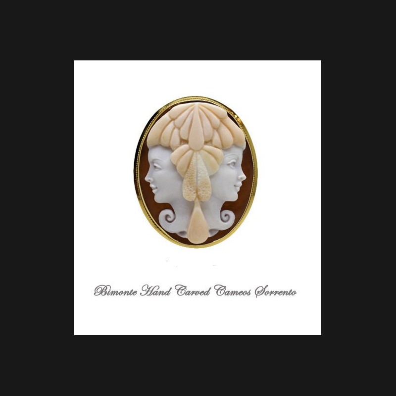 "Sisters" Cameo Brooch and Pendant