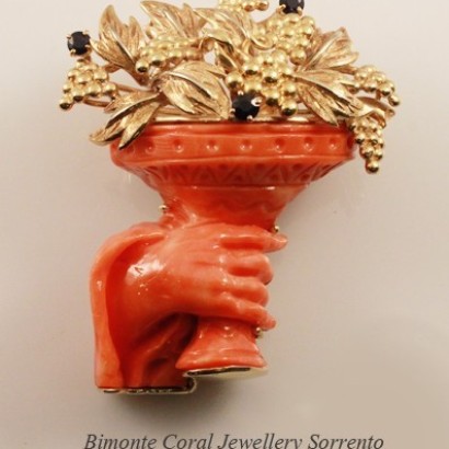 "Baccus Cup" Coral Brooch