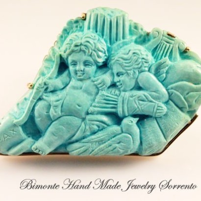 "Pace e Amore" Torquoise Stone Brooch