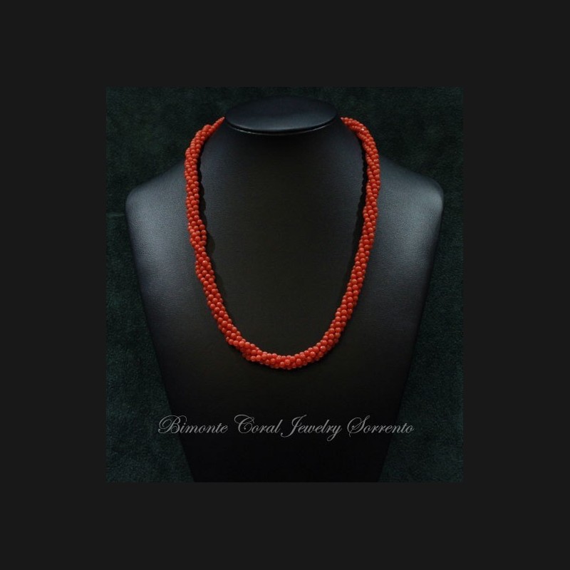 "Torchon" Red Italian Coral Necklace