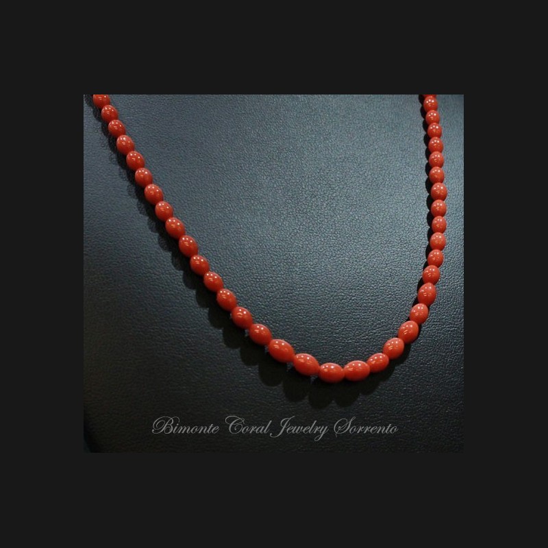 "Olivette" Red Italian Coral Necklace