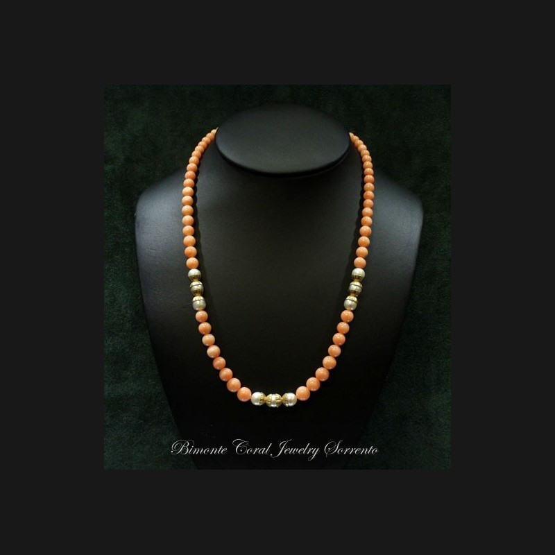 "Criside" Coral and Pearl necklace