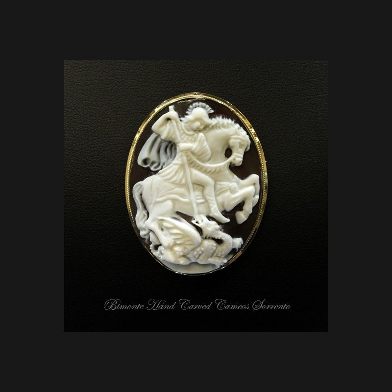 "Saint George and the Dragon" Cameo Brooch and Pendant