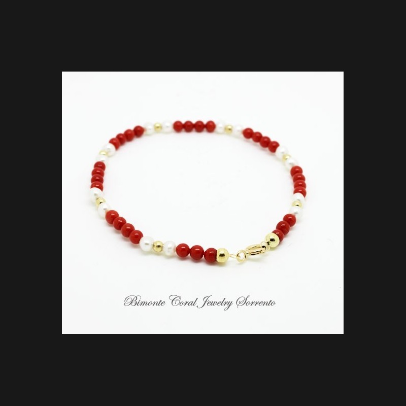 "Amalfi Coast Red " Coral Bracelet