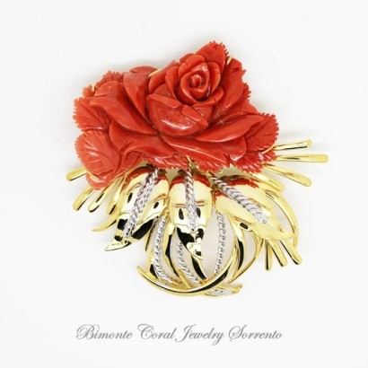 "My Rose" Coral Brooch