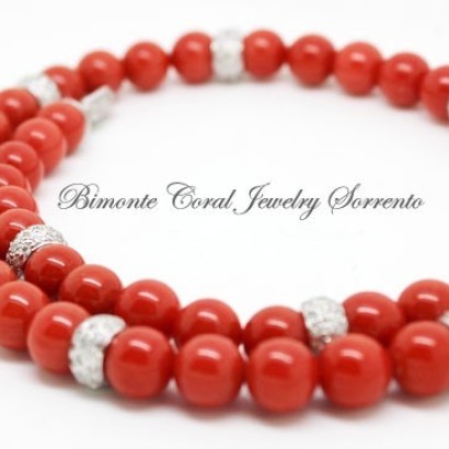 "Gorica" Coral and Diamonds Necklace