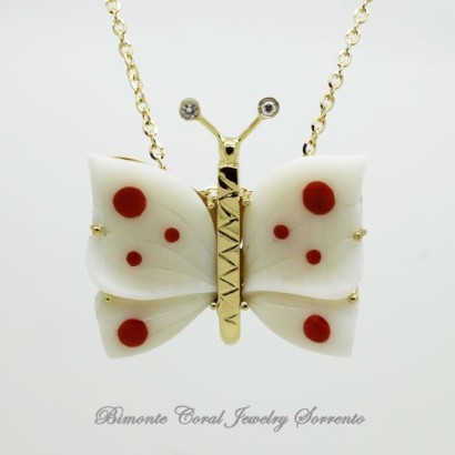 "Papillon" White Coral Necklace