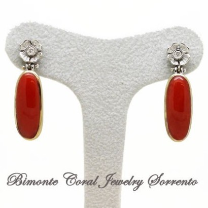 "Four Leaf Clover" Coral Earrings