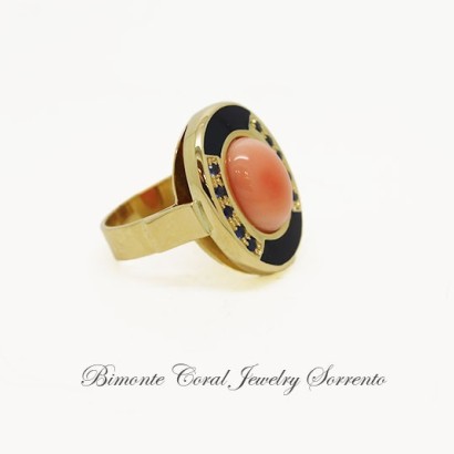 "Zaffiro" Pink Coral Stone ring