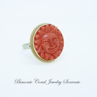 "Smiling Sun" Coral Ring